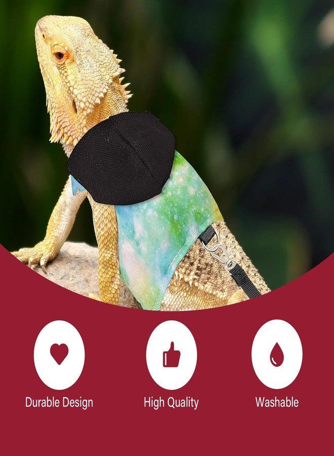 hokable Bearded Dragon Lizard Hoodie Leash Suit Reptile pet Outdoor Chest Harness Chameleon Squirrel Leash Hooded Clothes Suitable for Bearded Dragon Lizard Reptiles（Black hat） - Image 4